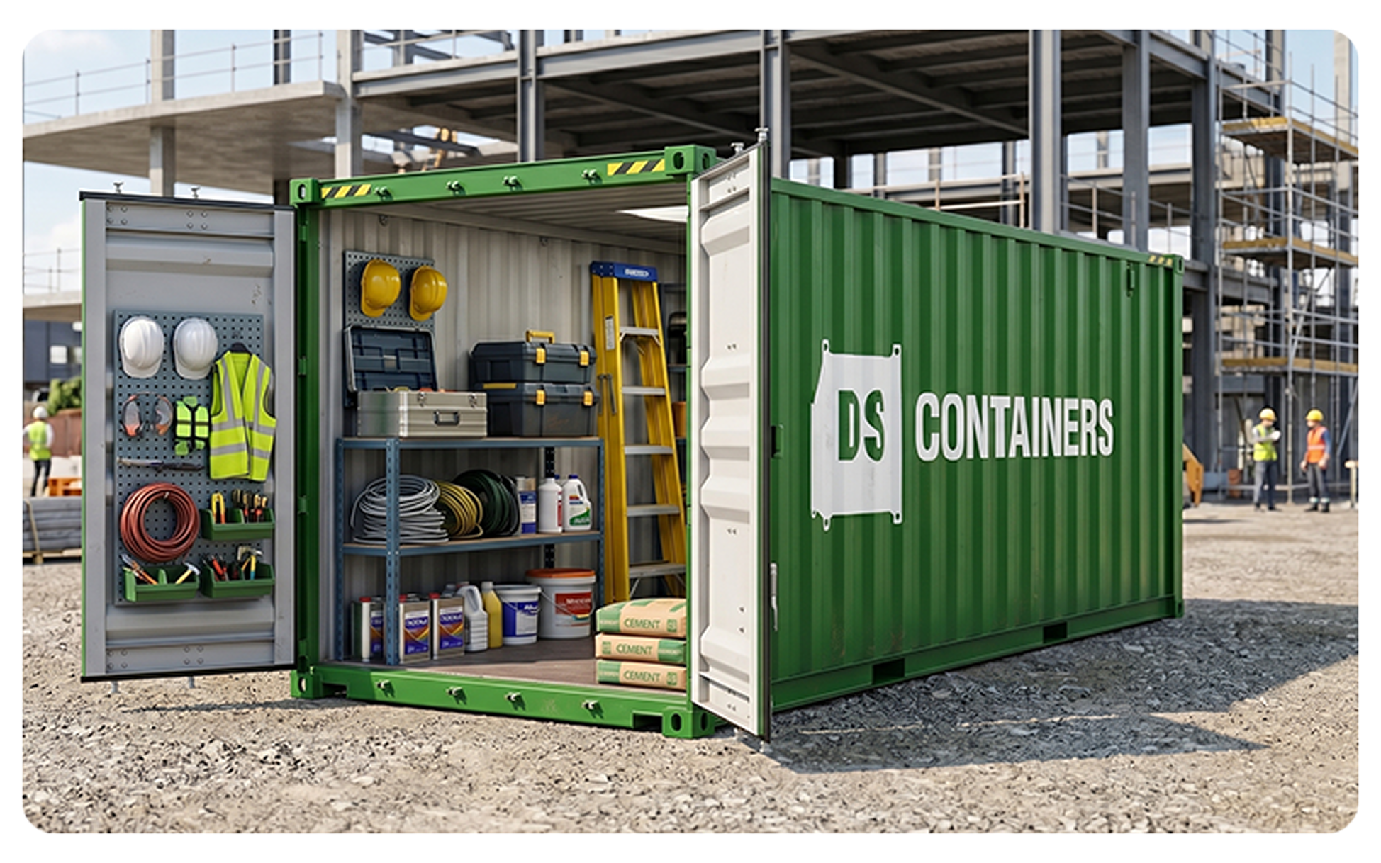 Container Dry aberto ao meio